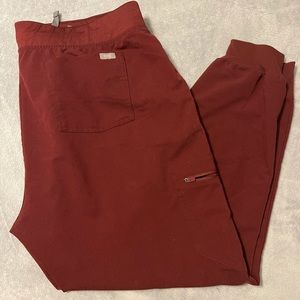 XL Figs -Zamora Jogger Scrub Pants - Burgundy